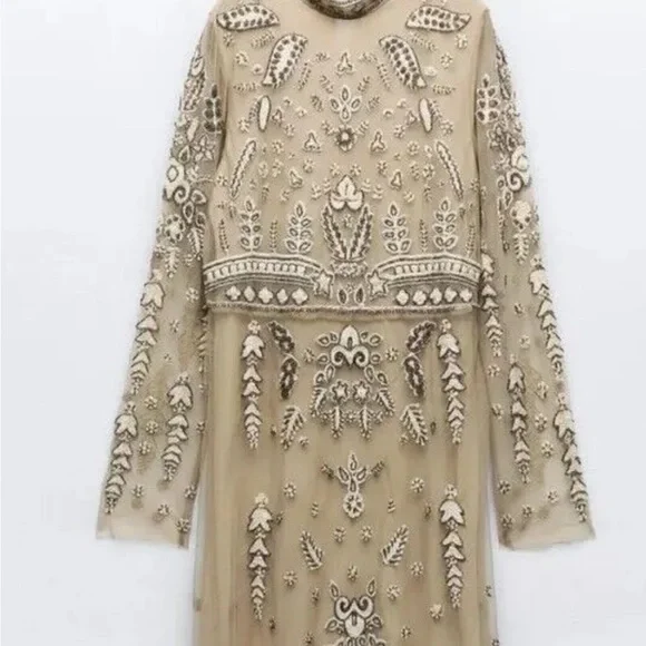 BLOGGERS FAV ZARA LIMITED EDITION BEADED DRESS - Picture 3 of 4